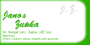 janos zupka business card